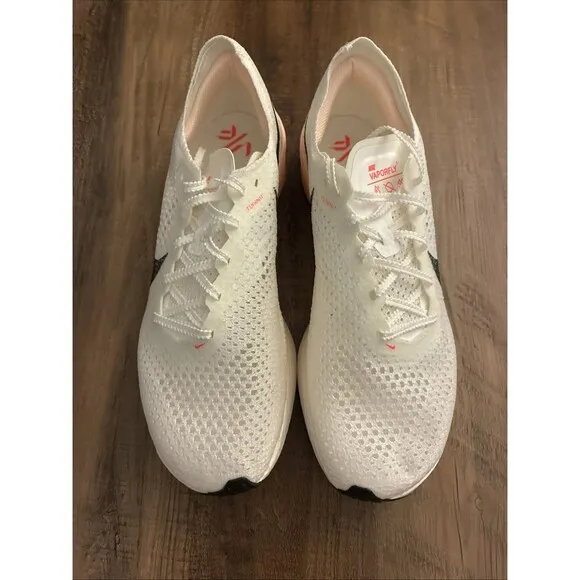 Nike Men Size 9 ZoomX Vaporfly Next% 3 Sail Black Crimson Tint Shoes DV4129-103