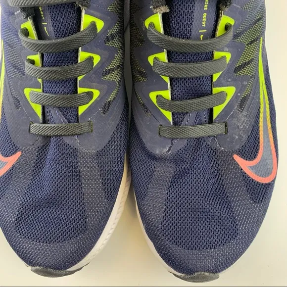 Nike Quest 3 Women Size 7 Running Shoes Blackened Blue Sunset Pulse CD0232-401
