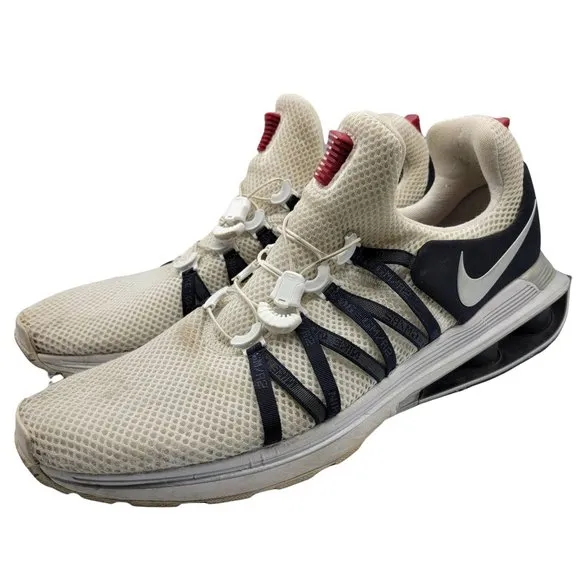 Nike Shox Gravity White/Navy Blue Men Size 13 Athletic Running Shoes AR1999-104
