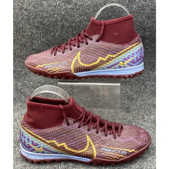 Nike Soccer Shoes Men Size 6 Zoom Mercurial Superfly 9 Academy KM TF 'Red Purple
