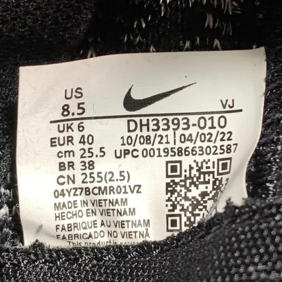 NIKE SUPERREP GO 3 FLYKNIT Women`s Size 8.5 Black White Running Shoes DH3393-010