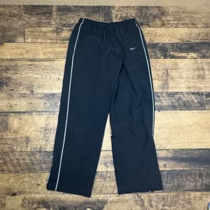 Nike Track Pants Athletic Warm Up Black White Stripe Mens Size L gray tag