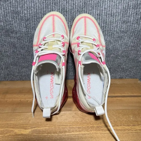 Nike Vapormax 2019 Shoes Women Size 10 Pink Rise White Low Lace Up