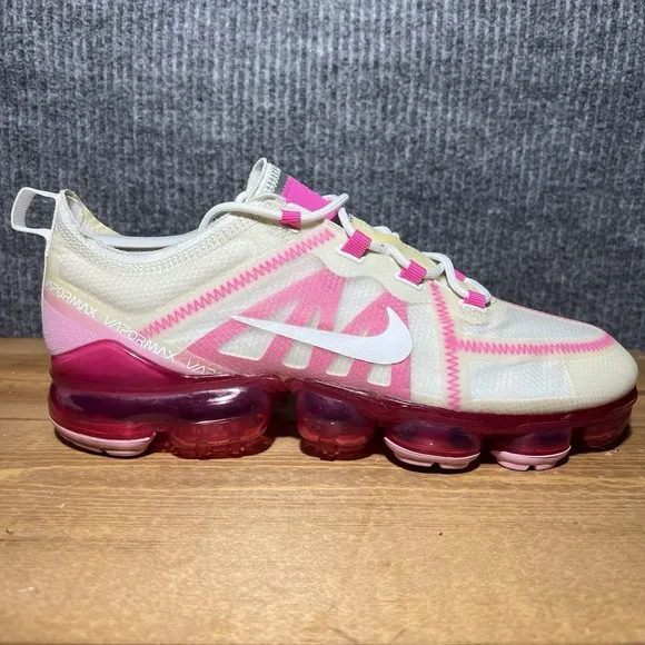 Nike Vapormax 2019 Shoes Women Size 10 Pink Rise White Low Lace Up