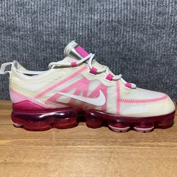 Nike Vapormax 2019 Shoes Women Size 10 Pink Rise White Low Lace Up