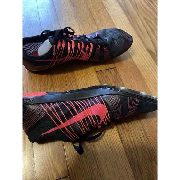 Nike Victory 2 Racing‎ Cleats  Shoes Running Red Black Men Sz 11 Women Sz 12.5