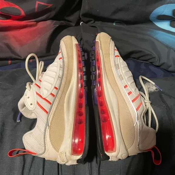 Nike White and Red Sneakers Stylish Athletic Footwear