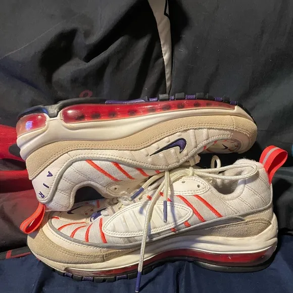Nike White and Red Sneakers Stylish Athletic Footwear