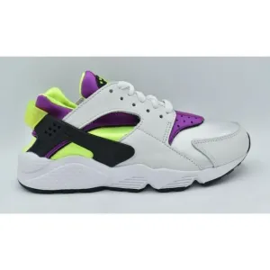 Nike Women Sz 7 Air Huarache White Magenta Neon Yellow Shoes Sneakers DH4439-101