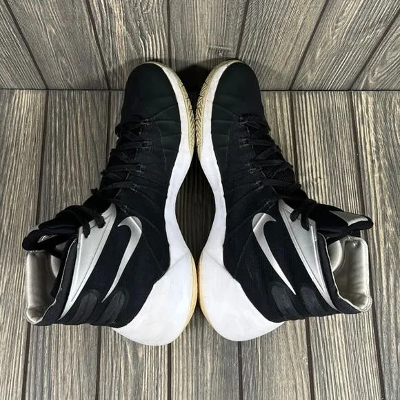 Nike Zoom Hyper Dunk Basketball Shoes Men Sz 12 749645-001 Black Silver Sneakers