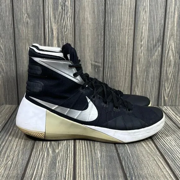 Nike Zoom Hyper Dunk Basketball Shoes Men Sz 12 749645-001 Black Silver Sneakers