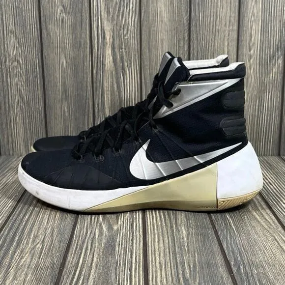 Nike Zoom Hyper Dunk Basketball Shoes Men Sz 12 749645-001 Black Silver Sneakers