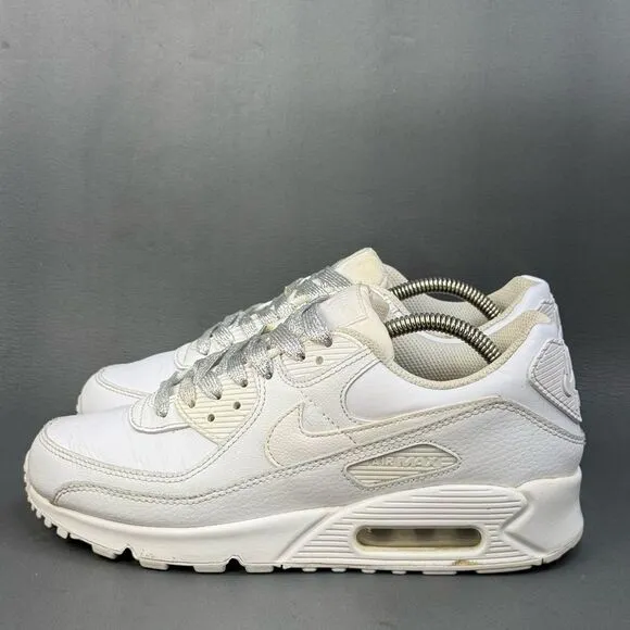 Nike Airmax 90 women athletic sneaker shoes triple white size 8