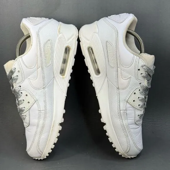 Nike Airmax 90 women athletic sneaker shoes triple white size 8