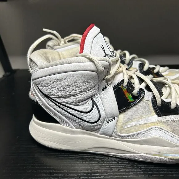 Nike Kyrie 8 Infinity Men Size 11.5 White Black Red Basketball Shoes CZ0204-101