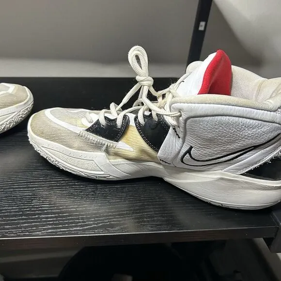 Nike Kyrie 8 Infinity Men Size 11.5 White Black Red Basketball Shoes CZ0204-101
