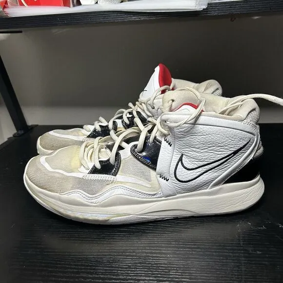 Nike Kyrie 8 Infinity Men Size 11.5 White Black Red Basketball Shoes CZ0204-101