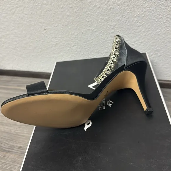 Nina Black Embellished Women's Heels