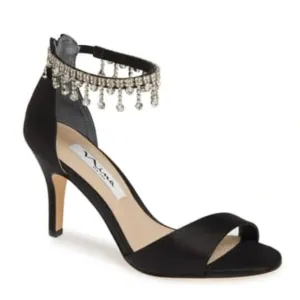 Nina Black Embellished Women's Heels