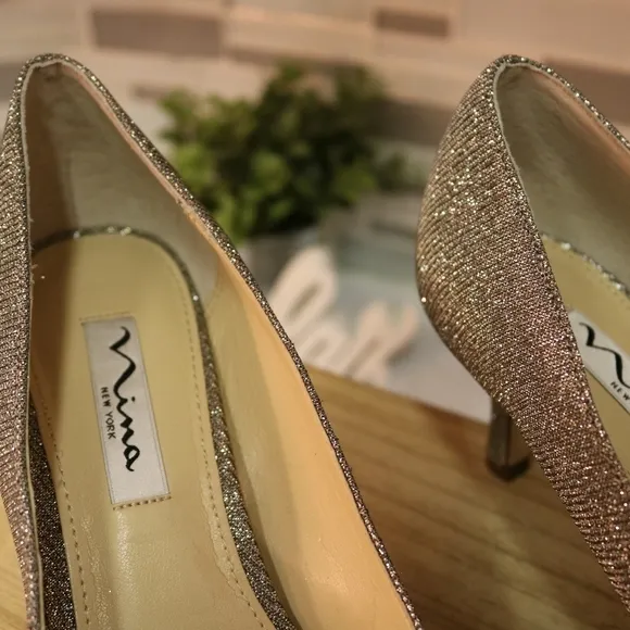 🆕Nina silver heels party shoes