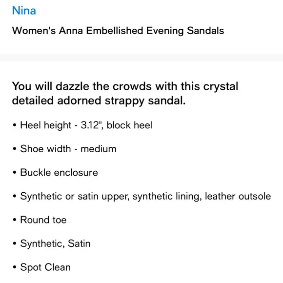 Nina- Women's Anna Embellished Evening Sandals