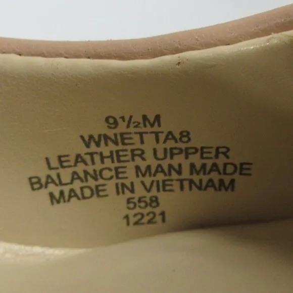 NINE WEST Etta Leather Pumps Shoes Womens 9.5 Nude Tan Pointed Toe Stiletto Heel