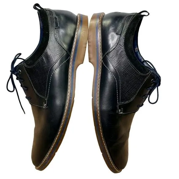 Nunn Bush shoes Circuit plain toe Oxford black leather 14M