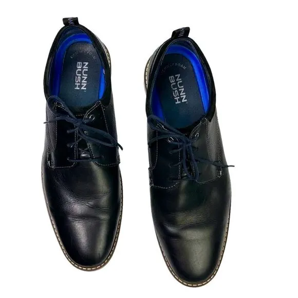 Nunn Bush shoes Circuit plain toe Oxford black leather 14M