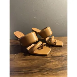 NWB Womens GIA BORGHINI X Pernille Teisbaek BROWN Heel Sandal SZ 36.5 US 6.5
