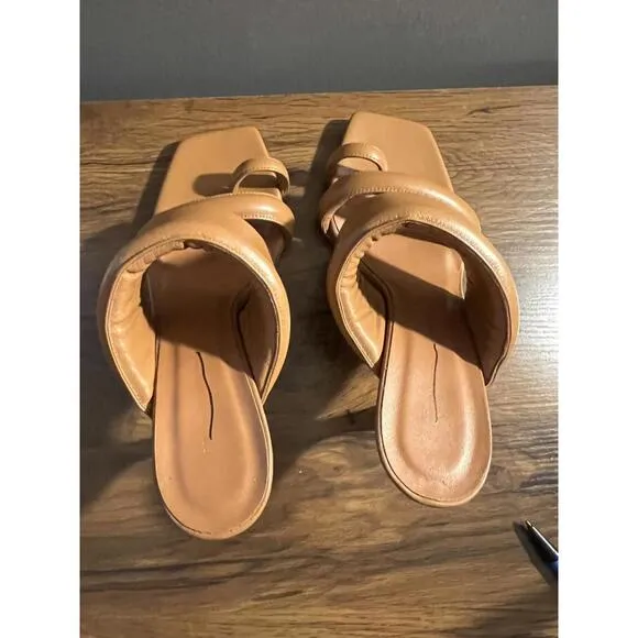 NWB Womens GIA BORGHINI X Pernille Teisbaek BROWN Heel Sandal SZ 36.5 US 6.5