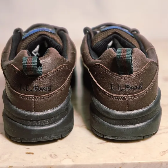 NWOB L.L. Bean Mens GORE-TEX Hiking Trail Brown Leather Lace-up Shoes 7.5 Wide