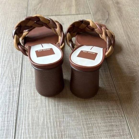 NWOT Dolce Vita Anthropologie Braided Brown/Tan Leather Heels US 8.5