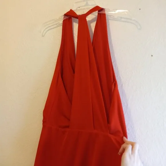 NWOT Drapey Cowl Neck Back Cut Out Dress