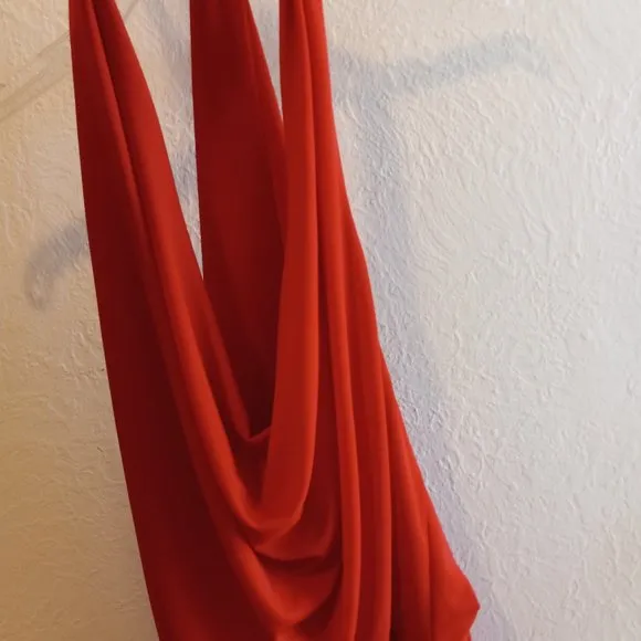 NWOT Drapey Cowl Neck Back Cut Out Dress