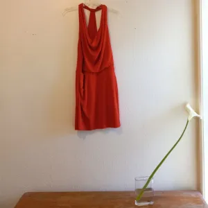 NWOT Drapey Cowl Neck Back Cut Out Dress