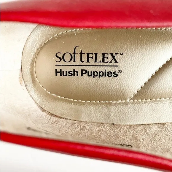 NWOT Hush Puppies Softflex Shoes Red Pumps Kitten Heels Size 13M