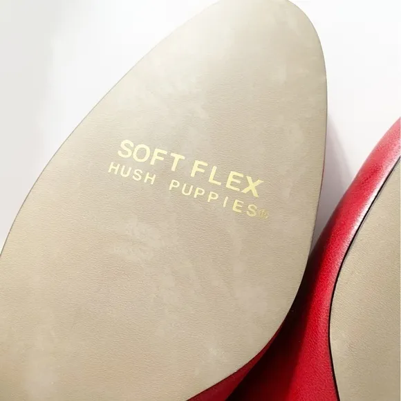 NWOT Hush Puppies Softflex Shoes Red Pumps Kitten Heels Size 13M