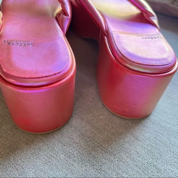 NWOT Jeffrey Campbell Platform Pink Metallic Flip Flop Sandals 9