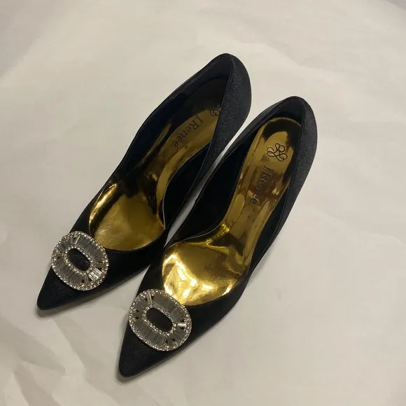NWOT J.Reneé Nalda Black Dress Shoes Rhinestone Embellishmen