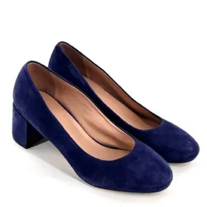 NWOT Naturalizer 27 Edit Rebecca Blue Suede Block Heeled Pumps