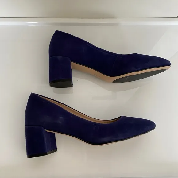 NWOT Naturalizer 27 Edit Rebecca Blue Suede Block Heeled Pumps