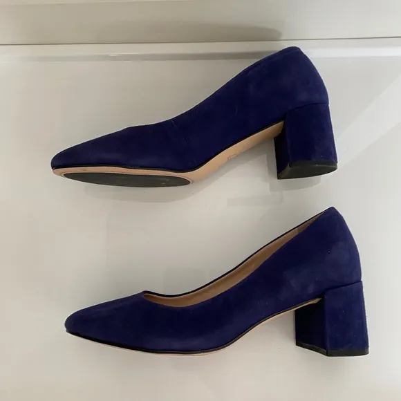 NWOT Naturalizer 27 Edit Rebecca Blue Suede Block Heeled Pumps