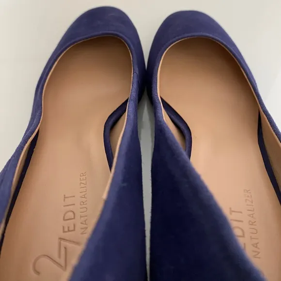 NWOT Naturalizer 27 Edit Rebecca Blue Suede Block Heeled Pumps
