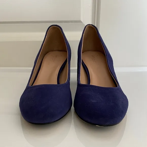 NWOT Naturalizer 27 Edit Rebecca Blue Suede Block Heeled Pumps