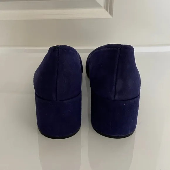 NWOT Naturalizer 27 Edit Rebecca Blue Suede Block Heeled Pumps