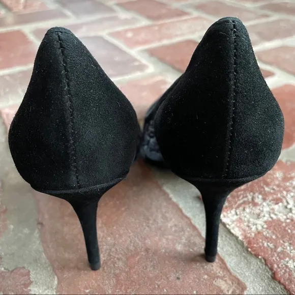 NWOT Sandro Suede &amp; Lace Black Pumps