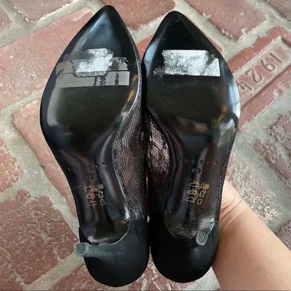 NWOT Sandro Suede &amp; Lace Black Pumps