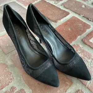 NWOT Sandro Suede &amp; Lace Black Pumps