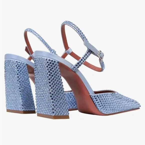 NWOT Blue Rhinestone Heels