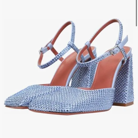 NWOT Blue Rhinestone Heels